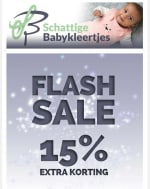 Flash actie: tot vanavond 15% korting op sale-items bij Schattige Babykleertjes