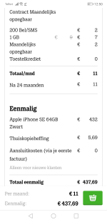 Iphone Se 2020 ism Tele2 abonnement maandelijks opzegbaar voor maar 448,69