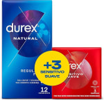 Durex Duplo Natural Plus y Sensitivo Suave - 15 Unidades por 5,39€