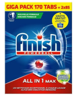 170 vaatwastabletten Finish All in 1 MAX voor €23,99