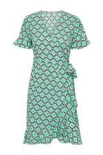 ONLY wikkeljurk met all over print en volant mintgroen voor 14,39€ bij Wehkamp