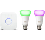 PHILIPS HUE White & Colour Ambience Smart Lighting Starter Kit with Bridge - B22 with code for 55,98 pounds