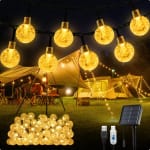 OxyLED Guirnaldas Luces Exterior Solar 18M 100LED Cadena de Luces Solares Led Exterior Jardin con USB Recargable 8Modos IP65 por 13,19€