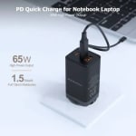 WEWATCH-cargador rápido GaN de 65W, puertos 2C1A tipo C, PD, USB, portátil, de viaje, para portátil android y iphone por 10,96€