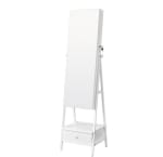 Joyero SONGMICS con espejo LED con cerradura Organizador con Cajón y Estante 41.5x37x157cm por 99,49€