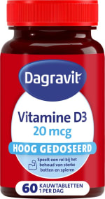 Dagravit Vitamine D3 20 mcg 60 kauwtabletten voor €3,50 bij Bol