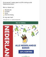 20% korting op alle Nederlandse bieren