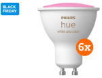 Philips Hue Spot - wit en gekleurd licht - 6 pack - GU10 voor €195 bij Coolblue