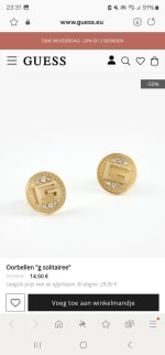 Guess Oorbellen "g solitairee" retouren. ook kun je het ophalen.