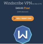 Gratis Windscribe VPN van 30GB-abonnement