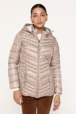 Abrigo acolchado de tejido estampado con capucha para Mujer Milano por 15.99€