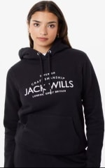 Jack Wills Hunston Graphic Logo Hoodie in Black – Just £11