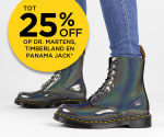 25% korting op Dr. Martin, Timberland en Panama Jack