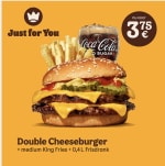 Burger King Double Cheeseburger, medium fries en 0.4L frisdrank voor €3,75