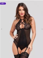 Ensemble guêpière dos nu string Twilight Temptation - Noir (taille ajustable) pour 20,97 € chez Lovehoney