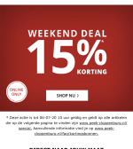 Weekend deal 15% extra korting op de sale bij Peek & Cloppenburg