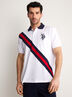 Polera Cuello Polo Jersey Línea Diagonal y Logo Bordado por solo $15.990