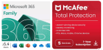 Microsoft 365 Family 6 People & McAfee 1 Year - £49.99