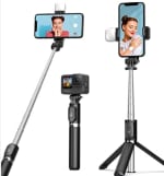 Palo Selfie Trípode con mando a distancia ,rotación 360° por 6,99€