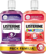 Listerine Family Pack Cuidado Total + Smart Rinse (2 x 500 ml) por 6,33€