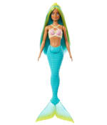 Muñeca Barbie Sirena con Cabello de fantasía Azul y Diadema Juguete con corpiño de Conchas y Cola por solo 7€