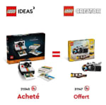 Jeu de construction LEGO Ideas (21345) - Appareil Photo Polaroid OneStep SX-70 + LEGO Creator 3en1 (31147) - L’Appareil Photo Rétro à 69,99€