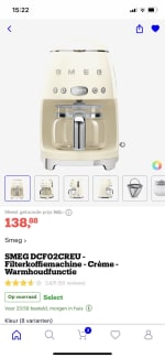 Smeg filterkoffiezetapparaat voor €138,88