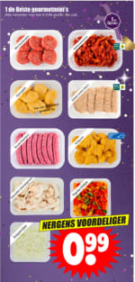 1de beste gourmetmini's nu €0,99 euro bij Dirk Supermarkt