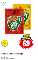 Alle smaken Cup a Soup voor €0,69 bij Dirk