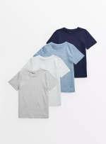 Blue Short Sleeve T-Shirt 4 Pack (Ages 13) - £4.20