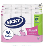 Nicky Ultrasoft Papel Higiénico 96 rollos 2 capas por 17,78€