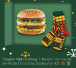 [dagaanbieding] Burger naar keuze + McDonalds kerstsokken voor 3 euro