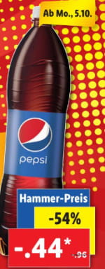Pepsi, 7UP en/of Mirinda voor €0,44 (Duitsland)