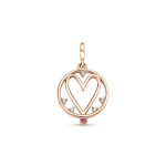 Pingente Life, modelo em Coração Liga Rosé Cravejado - R$ 189