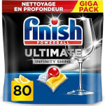 80 tabs Finish Ultimate Infinity Shine vaatwastabletten voor €12,15 bij Amazon FR