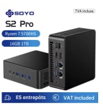 Mini SOYO PC S2 Pro R7 7735HS DDR5 16GB de RAM 1TB de ROM NVME SSD Windows por solo 299,53€