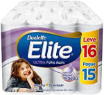 Papel Higiênico Elite Dualette Folha Dupla Ultra, 16 rolos - R$ 16,47