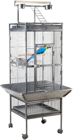 Jaulas de Metal, con 4 Comederos, 2 Bandejas, 4 Ruedas Negro 18.7 * 18.9 * 59.8in. Por 146,99€