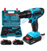 Taladro percutor inalámbrico 28V + 2 Baterías + Maletín + Accesorios por solo 23,99€