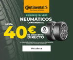 Hasta -40€ de Descuento directo en Neumáticos Continental.