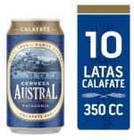 Pack de 10 cervezas Austral Calafate de 350 cc por $7.990
