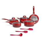 Kit De Panelas Ceramic Life na cor vermelha - R$ 449,99