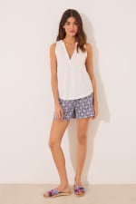 Pijama corto tirantes 100% algodón estampado gris por 7,99€