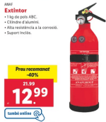 Extintor de Polvo ABC 1 KG por 12,99€