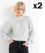 2 Blusas de oficina con cuello alto para Mujer por 15.99€