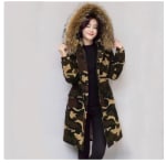 Doudoune longue femme - FUNMOON - Camouflage vert à 152,21€