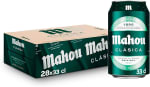 Mahou Clásica, Pack 28 Latas x 33cl, Cerveza Dorada Lager por 13,39€
