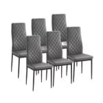 Juego 6 sillas Marmol tapizado gris patas negras por 86,06€