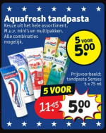Aquafresh tandpasta 5 voor 5 euro