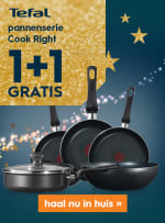 1+1 gratis Tefal pannenserie Cook Right Blokker